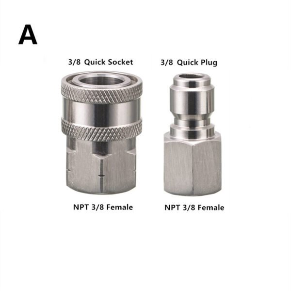 5000 PSI 3/8 Inch Stainless Steel Quick Connect Kit-OnniLuLu - Image 2