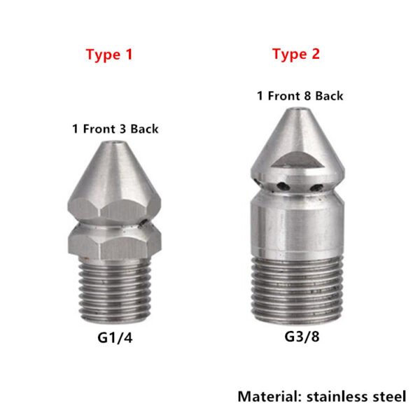 1/4'' 3/8'' BSP Male Thread Drain Sewer Jetter Nozzle-OnniLuLu - Image 2