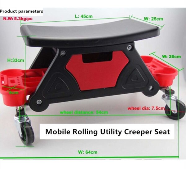 size of Red Sitting Sliding Stool
