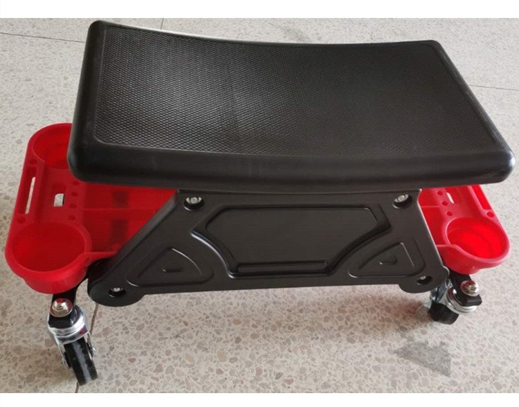 details of Red Sitting Sliding Stool