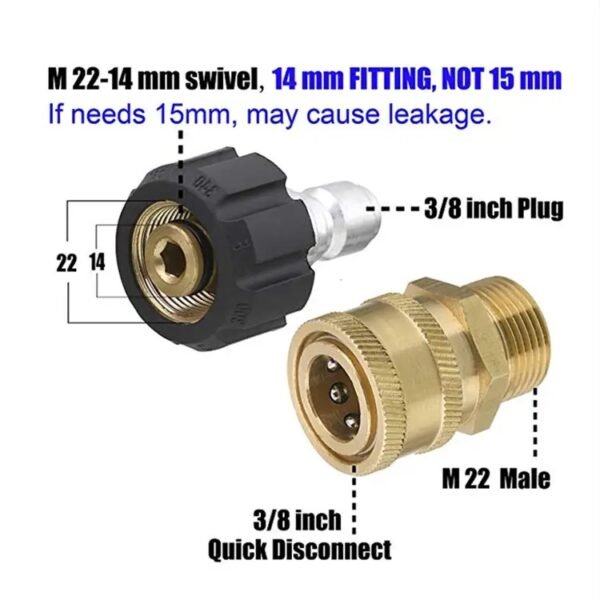 8-Pack Stainless Steel Adapter Set For High Pressure Washer-OnniLuLu - Image 2