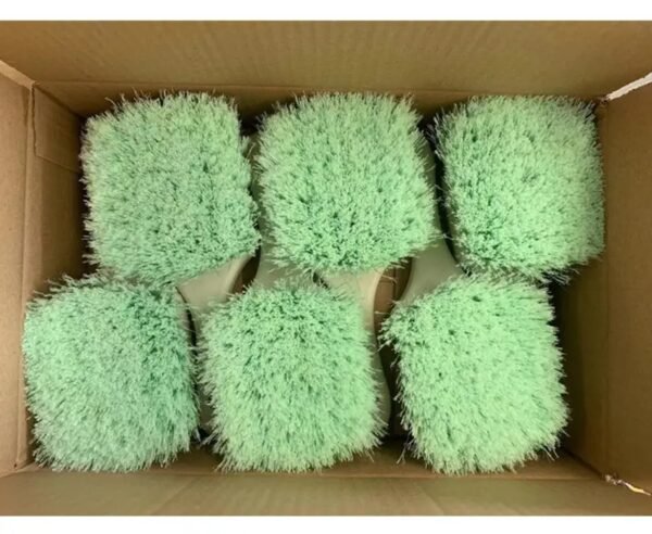 Package of green short handle brush