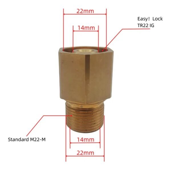 dimension of TR22AG Brass Adapter