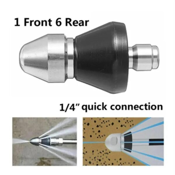 Bullet Head 1/4''3/8'' Quick Sewer Pipe Drain Cleaning Nozzle-OnniLuLu - Image 2