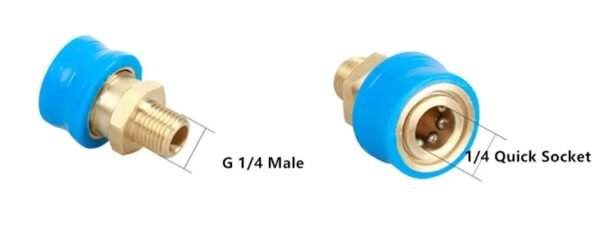 dimension of Blue Color Sheath Nozzle Adapter