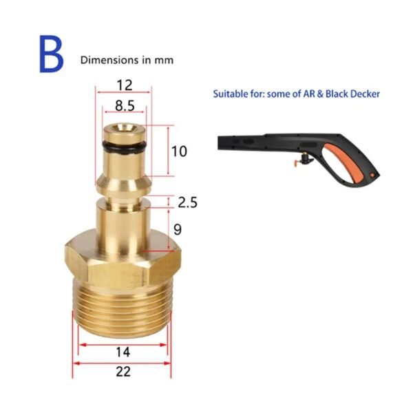 M22 14mm Thread for AR Patriot Daewoo Lavor Black Decker Bosch Bort-OnniLuLu - Image 3
