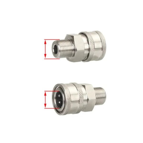Pressure Washer Stainless Steel 3/8 BSP NPT Male 3/8" Quick Socket-OnniLuLu - Image 2