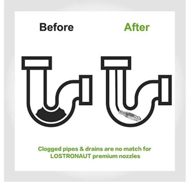 Before and after using jetter nozzle