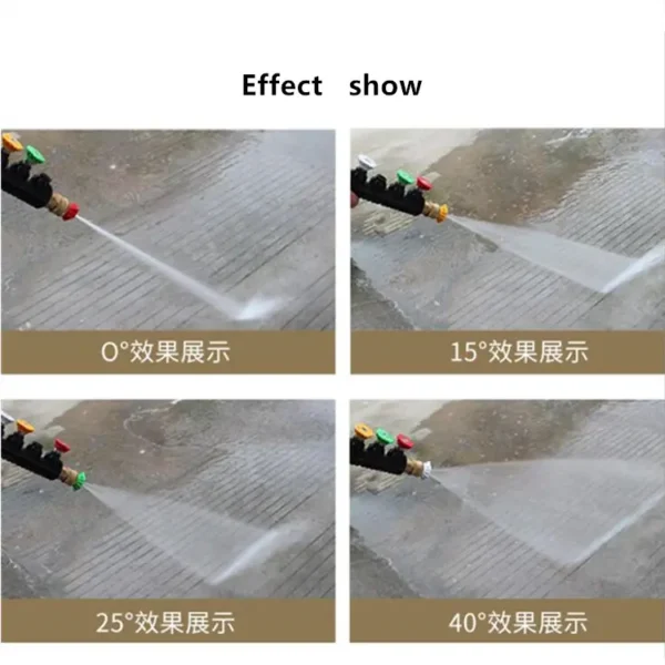 using high pressure washer gun with different nozzle degree