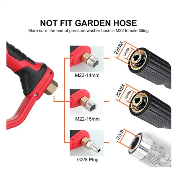red trigger gun adapters for different hoses