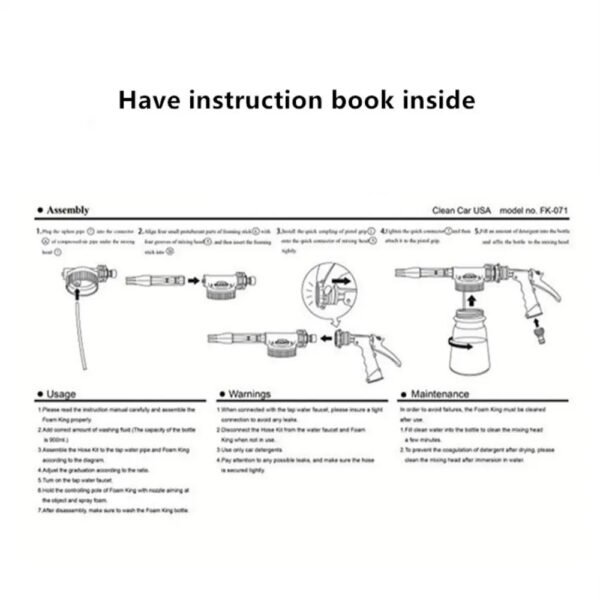 instruction book of Garden Hose Blaster