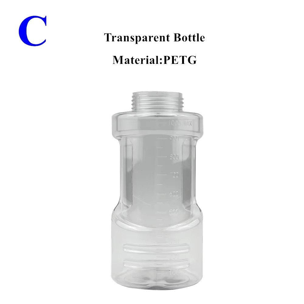 different shape of transparent bottle