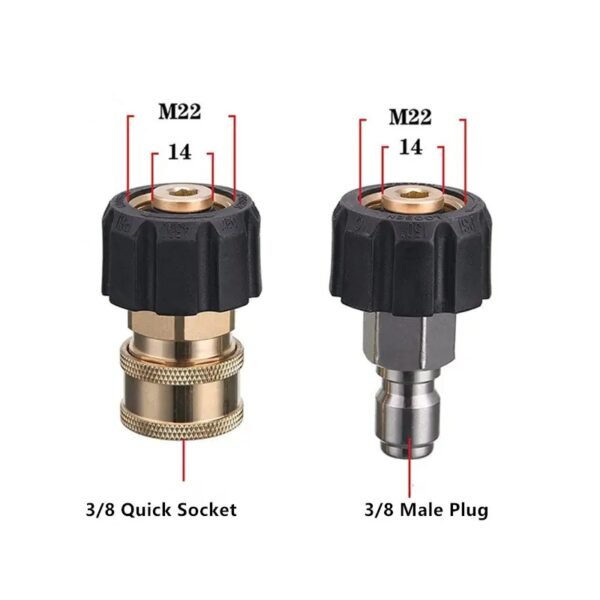 dimension of M22 14mm X 3/8" Quick Connect Kit