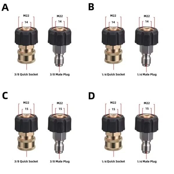 Options of M22 14mm X 3/8" Quick Connect Kit