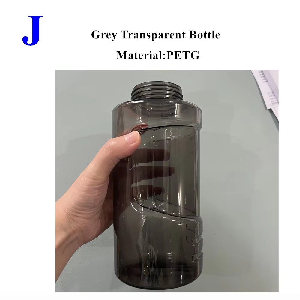 grey transparent bottle